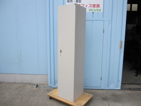 片開書庫　鍵あり　ニューグレー　400ｘ450ｘ1900　オカムラ製