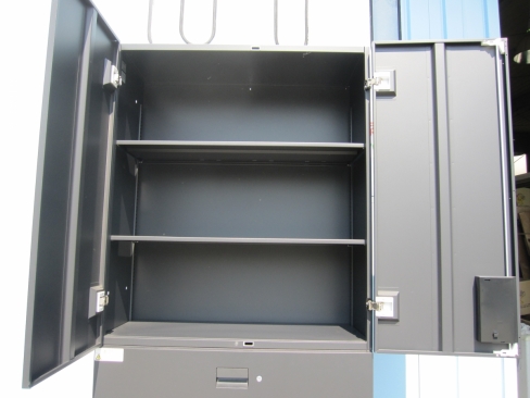 上下書庫セット　両開き/3段ラテラル　鍵あり　ブラック　900ｘ400ｘ2140　イトーキ製エス