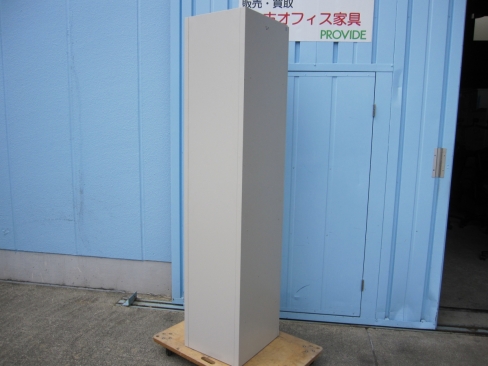 片開書庫　鍵あり　ニューグレー　400ｘ450ｘ1900　オカムラ製