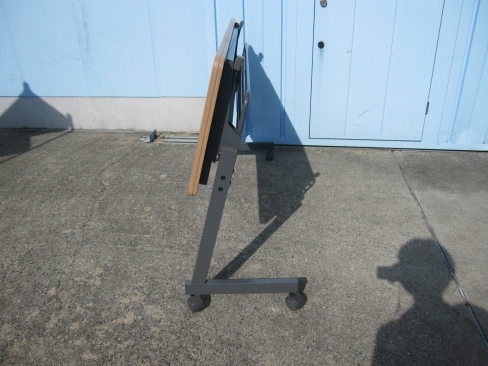 会議用テーブル　1500ｘ450ｘ700　木目チーク　スタックテーブル　ナイキ製