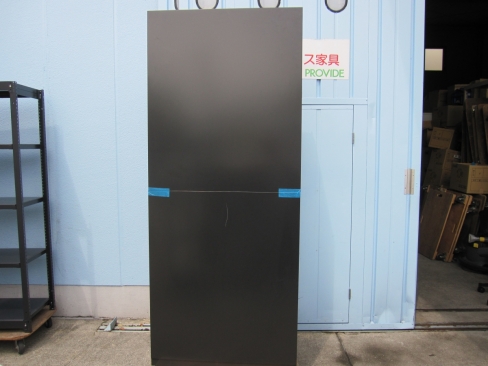 上下書庫セット　両開き/両開き　鍵あり　ブラック　ウチダ製HS　900ｘ450ｘ2150