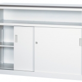 「新品」 受付カウンター 中棚付 鍵付 ホワイト 日本製 PCVA-12HST-G