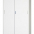 「新品」 引違い書庫 完成品 カギ2本付 ホワイト 日本製 P603D-AW