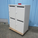 4人用パーソナルロッカー ダイヤル錠 ホワイト イナバ製 マスターキー無し