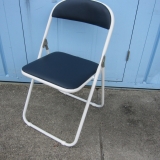 折りたたみイス ネイビー パイプ椅子