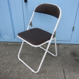 折りたたみイス ブラウン パイプ椅子