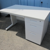 特価! 事務机 片袖デスク 鍵無し 1200x700x700 ホワイト