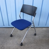 会議用チェア ブルー ウチダ製 FM-265B ネスティングチェア