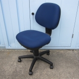 事務イス ブルー 肘なし オフィスチェア