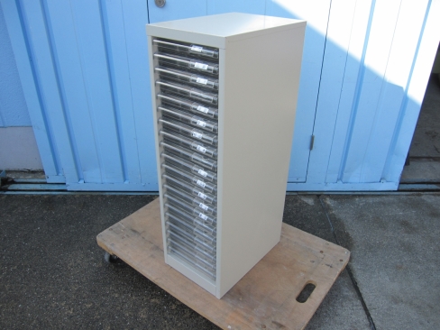 １列20段クリアケース　280ｘ400ｘ880　ニューグレー