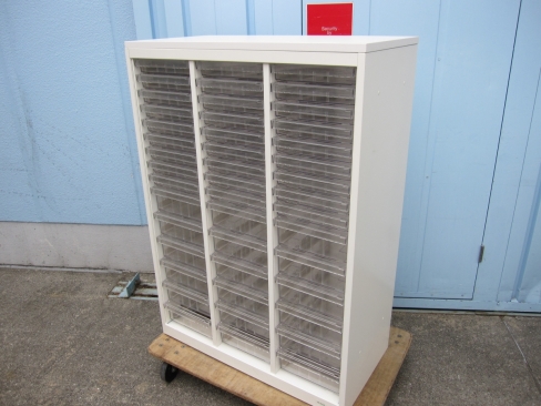 3列浅型9段深型6段クリアケース　天板付き　ホワイト　800ｘ400ｘ1120