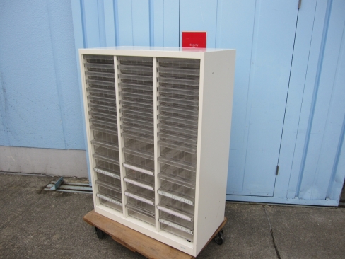 3列浅型9段深型6段クリアケース　ホワイト　800ｘ400ｘ1100