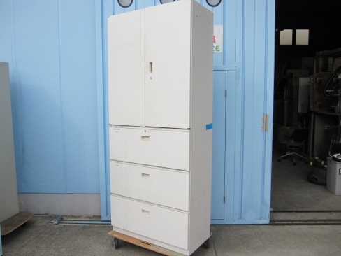 上下書庫セット　ホワイト　鍵あり　900ｘ450ｘ2140　イトーキ製シンライン