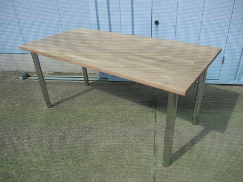 会議テーブル　木目チーク　イケア製　1550ｘ740ｘ690