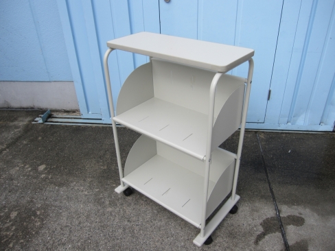 オープンワゴン　ニューグレー　天板付き　移動式本立て　600ｘ400ｘ900