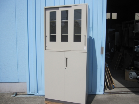 上下書庫セット　鍵あり　ニューグレー　900ｘ450ｘ2020