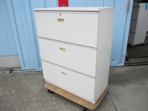 ３段ラテラル　天板付き　ホワイト　取っ手日焼けあり　900ｘ450ｘ1120　イトーキ製シンライン