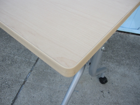 会議用テーブル　スタックテーブル　1800ｘ500ｘ700　木目チーク