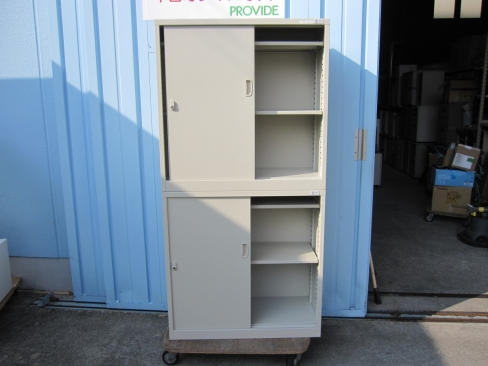 上下書庫セット　鍵あり　ニューグレー　880ｘ400ｘ1760