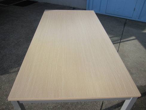 会議用テーブル　木目チーク　1500ｘ750ｘ720　4本脚