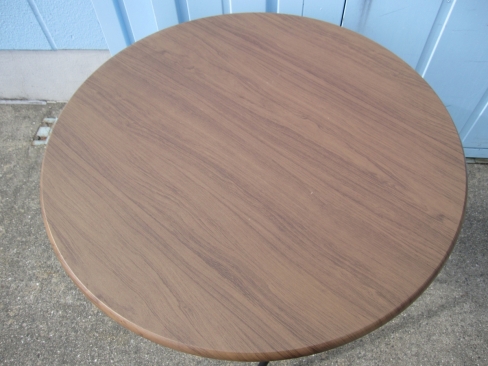 折りたたみテーブル　丸テーブル　木目ダークブラウン　φ800H710