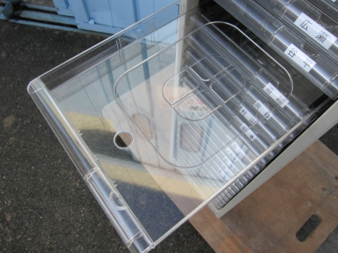 １列20段クリアケース　280ｘ400ｘ880　ニューグレー