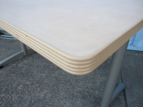 会議テーブル　T字脚　1200ｘ750ｘ700　木目チーク