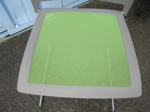 会議用チェア　グリーン　メッシュ　スタッキングチェア　