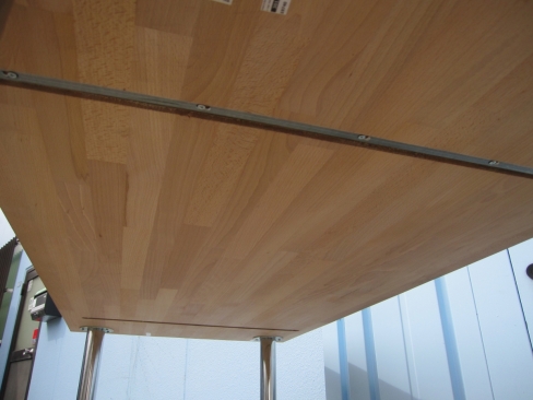 会議テーブル　木目チーク　イケア製　1550ｘ740ｘ690