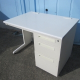 事務机 片袖デスク ホワイト 鍵無し 1000x700x700