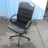 特価! 事務イス イケア製 ブラック 肘あり ハイバック