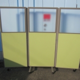 3連パーテーション ライトグリーン 1850x1500