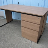 事務机 鍵あり 1200x700x700 木目 片袖デスク