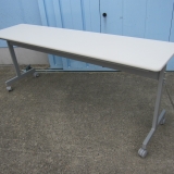 会議用テーブル ホワイト 1800x450x705 スタックテーブル