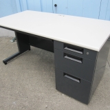 事務机 片袖デスク 鍵あり ブラック 1400x700x700 プラス製