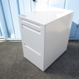 3段ワゴン ホワイト 鍵あり オカムラ製プロユニット 390x580x650