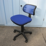 事務イス ブルー メッシュ ローバック