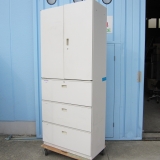 上下書庫セット ホワイト 鍵あり 900x450x2140 イトーキ製シンライン