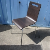 スタッキングチェア 木目ダークブラウン オリバー製