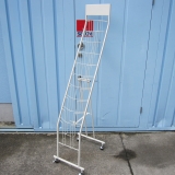 カタログスタンド 1列10段 ホワイト キャスター付き 360x500x1500