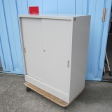引違い書庫 ニューグレー 鍵あり 900x450x1100 本体H1000mm ベース100mm