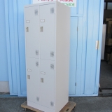4人用ロッカー 2列2段 ホワイトグレー 鍵あり 608x515x1790 豊国工業