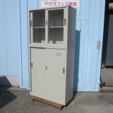 上下書庫セット 鍵あり ニューグレー 880x400x1850 プラス製